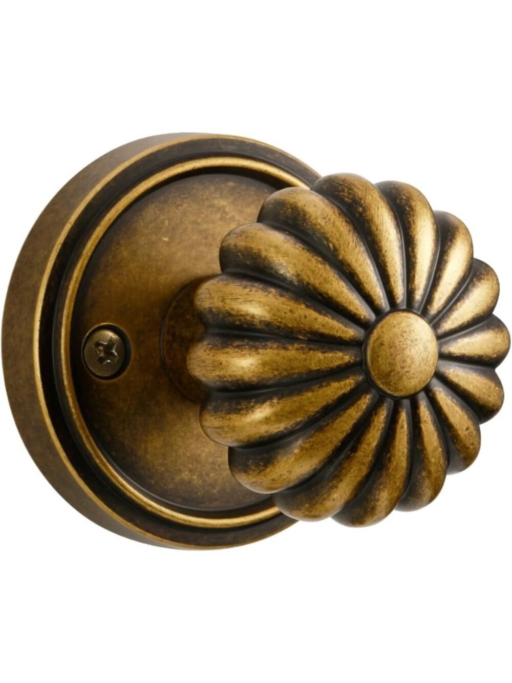 Antique Brass Vintage Door Knob Handle - Retro Passage Hardware, 1 Pack